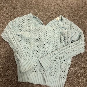 Jessica Simpson V-Neck Sweater in Soft Blue